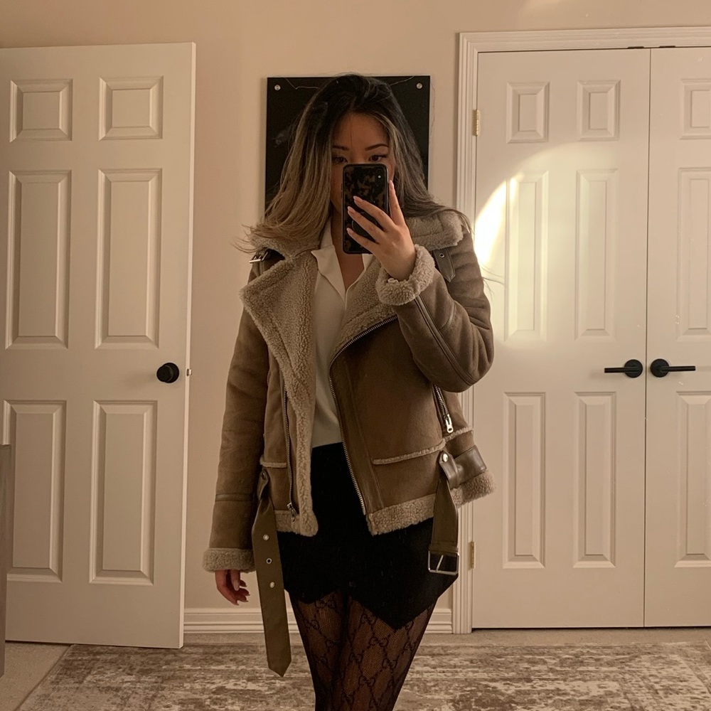 ZARA Double Faced Jacket Shearling Fleece Jacket